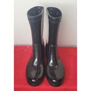ALDO Women's Size‎ 6-7 Black Rubber Rain Boots Heel Water Repellent